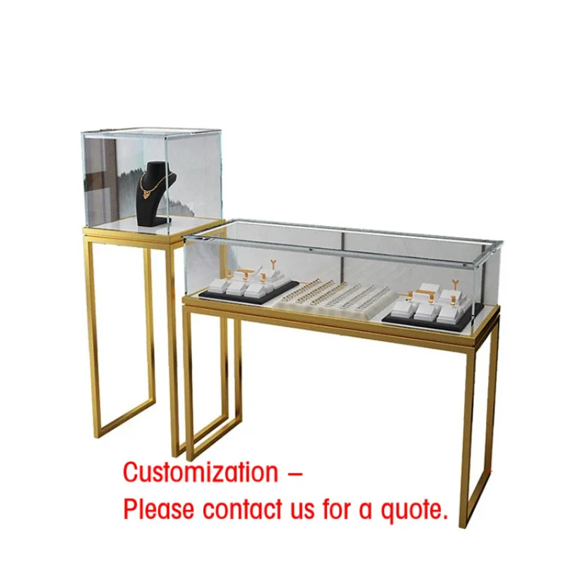 custom.Customized Glass Shop Jewellery Showcase Fully Assembled Versatile Showroom Display Streamline Jewelry Standard Cabi