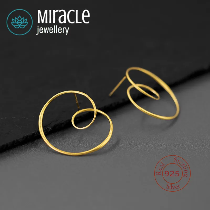 

Miracle стерлингового серебра 925, оригинальные серьги Night Whisper, простой спиральный изогнутый нишевый дизайн, высококачественные абстрактные индивидуальные серьги