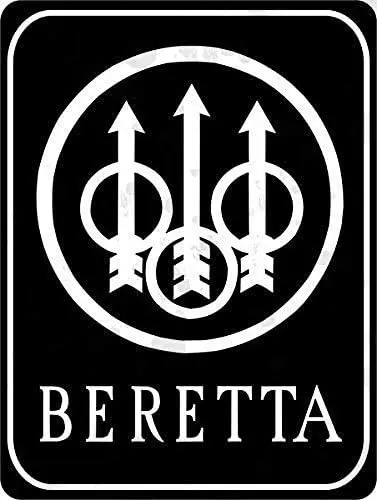 Tin Sign Beretta Firearms Pistol Gun Sign Exterior Home Cave Garage Fun Home Bathroom Patio Bar Cafe 8x12 Inches Black Retr sign