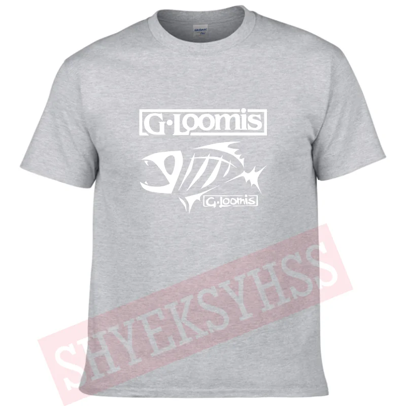 New G.loomis Outdoor Fishing T Shirt Solid Sports Breathable 100% Cotton Fishing Boy Men\'s Tshirt Hips Bouncing Bone T-shirt