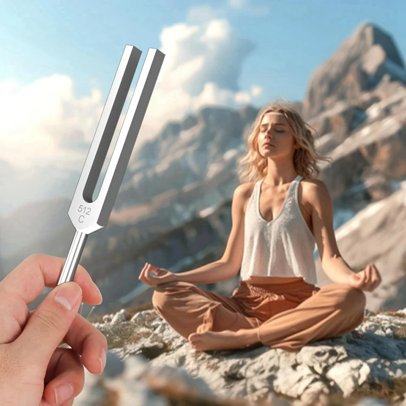 2Pcs 512Hz Tuning Forks Set, Aluminum Alloy Tuning Forks With Hammers, For Healing Sound Healing Therapy And Yoga