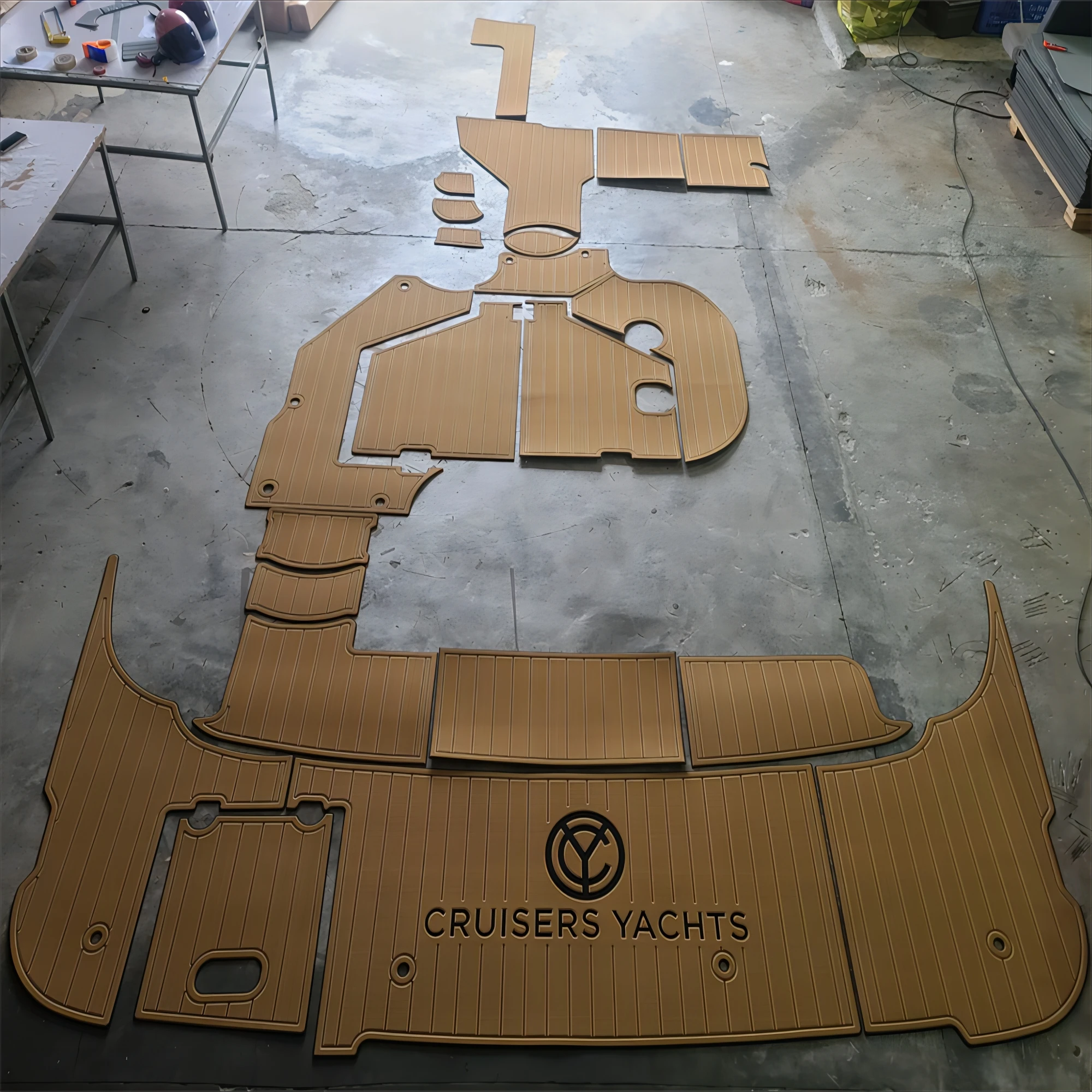 

Swim Platform Cockpit Pad Boat EVA Foam Teak Floor Mat For Boat 1999 Cruiser Yachts 3870