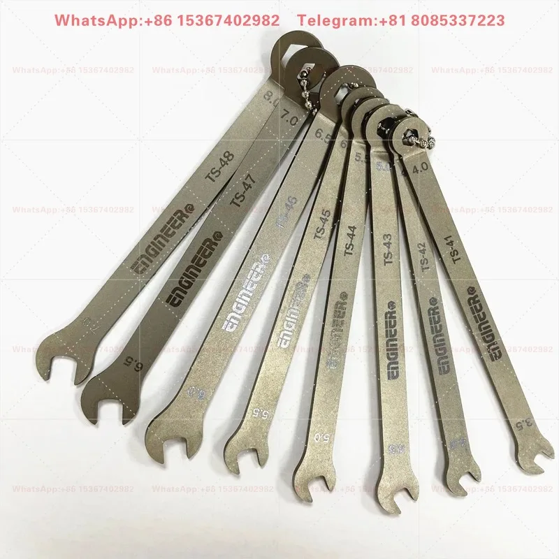 Japan ENGINEER TS-04 Thin Dual-purpose Wrench Set,3.5-7mm Open & Box End,1.5mm Thick Stainless Steel Wrench for Narrow Space