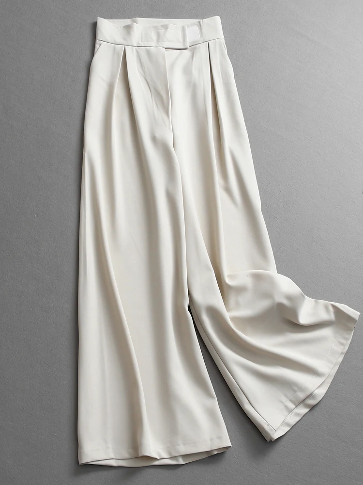 

High Waist Loose Wide Leg Pants Women's Casual Trousers Slimming Effect Commute Friendly Comfortable Fit High Waist Pants
