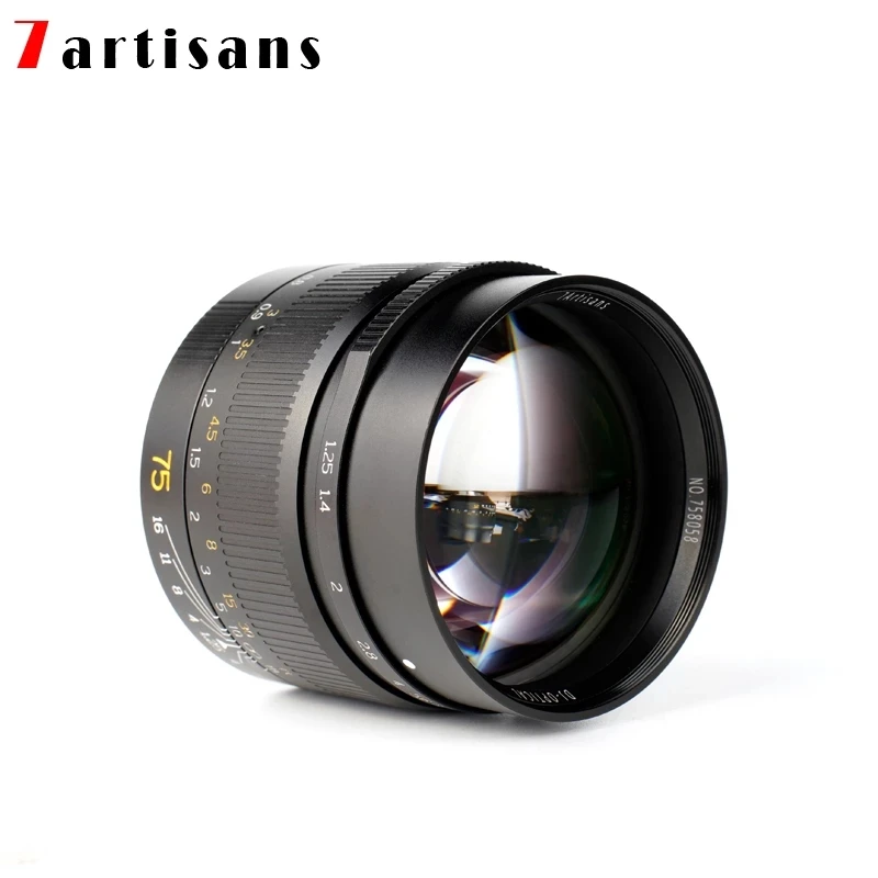 

7 Artisans 75mm F1.25 Portrait Lens Lei Ca M-mount Fixed Focus Camera Lens for Photo Picture Shooting Photography Accessory