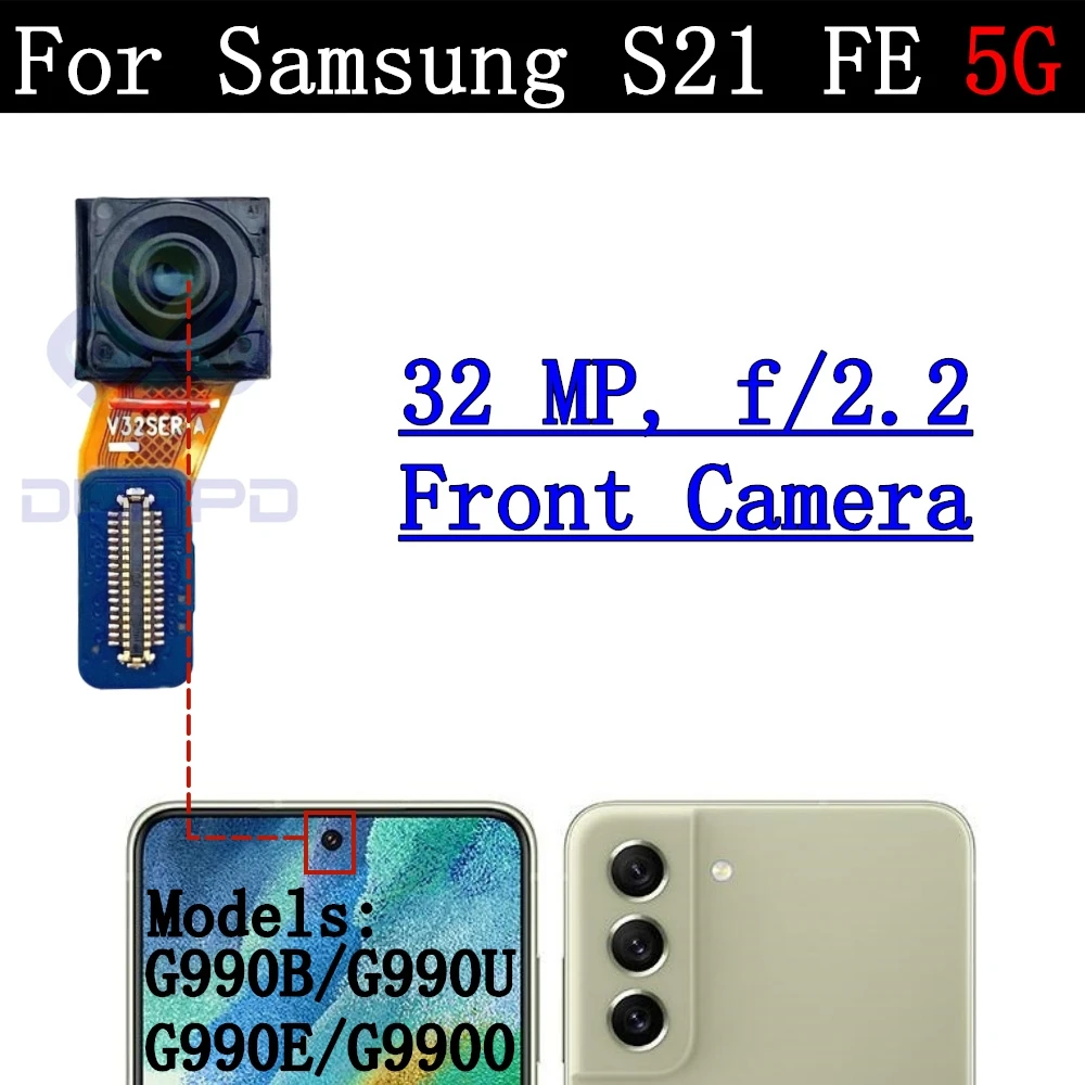 Back Camera Cover Lens For Samsung Galaxy S21 FE 5G SM-G990 Ultrawide + Wide + Main Front Rear Camera Module Flex Parts