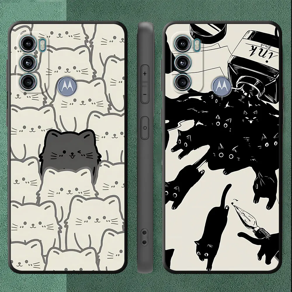 Etui na telefon Motorola Moto G200 5G Edge 40 Pro Edge 30 Neo Edge 20 Pro One Fusion Plus G9 Plus Cover Cartoon Lucky Cat