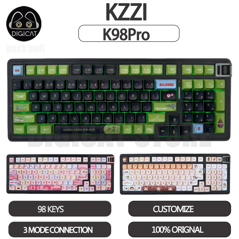 KZZI K98Pro Mechanical Gamer Keyboard 3Mode USB/2.4G/Bluetooth Wireless Keyboard Keycaps PBT Customized K98 Pro Gaming Keyboards