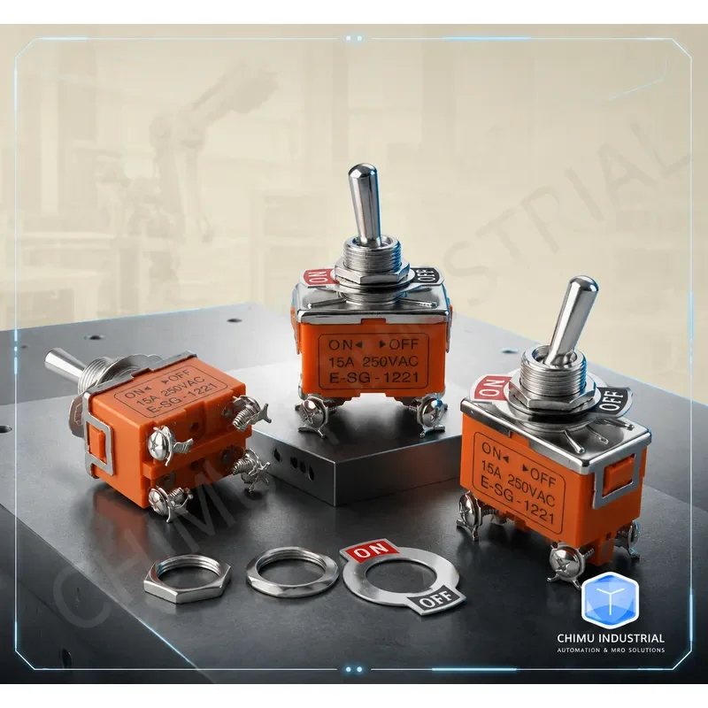 【CHIMU INDUSTRIAL】 E-SG-1221 Rocker Arm Button Switch 4 Pin 2 Position Toggle Switch 15A 250VAC Factory Direct Sales