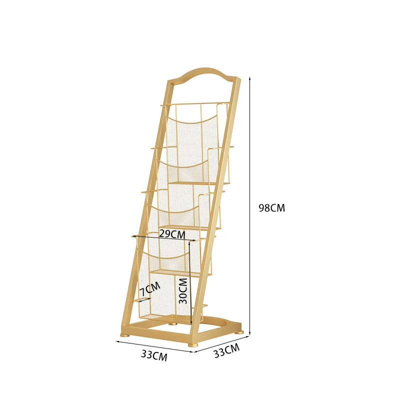 Office Iron Magazine Rack Industrial Newspaper Holder and Book Display Stand for Living Room Modern Home Library Storage Shelf