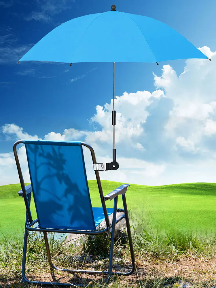 

F5 Adjustable Sun Umbrella Chair With Clip Baby Stroller Sunshade Umbrella (Umbrella Height 55cm Can Cover A Diameter Of 83cm)
