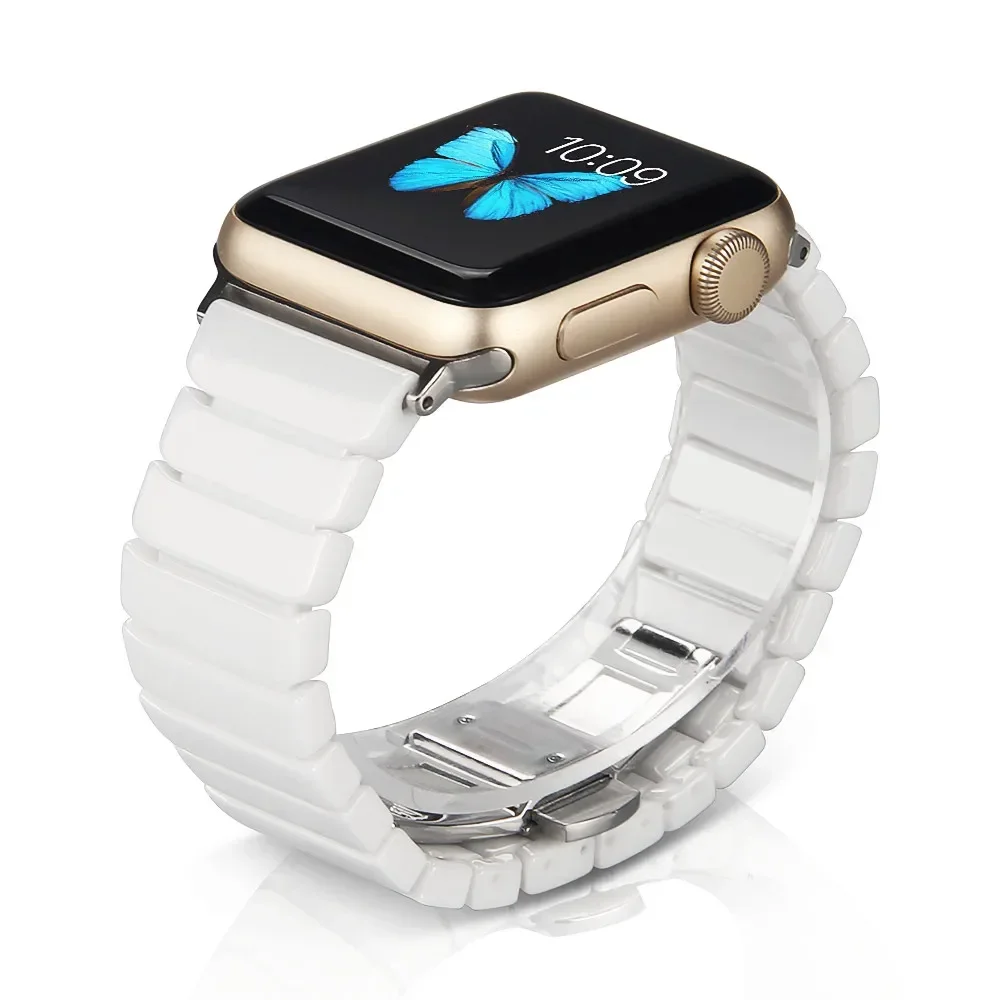 

Керамический ремешок для Apple Watch Ultra 10 9 8 7 6 5 4 SE Браслет 49 мм 46 мм 45 мм 44 мм 40 мм 41 мм Металлический ремешок для часов для iWatch 42 мм 38 мм