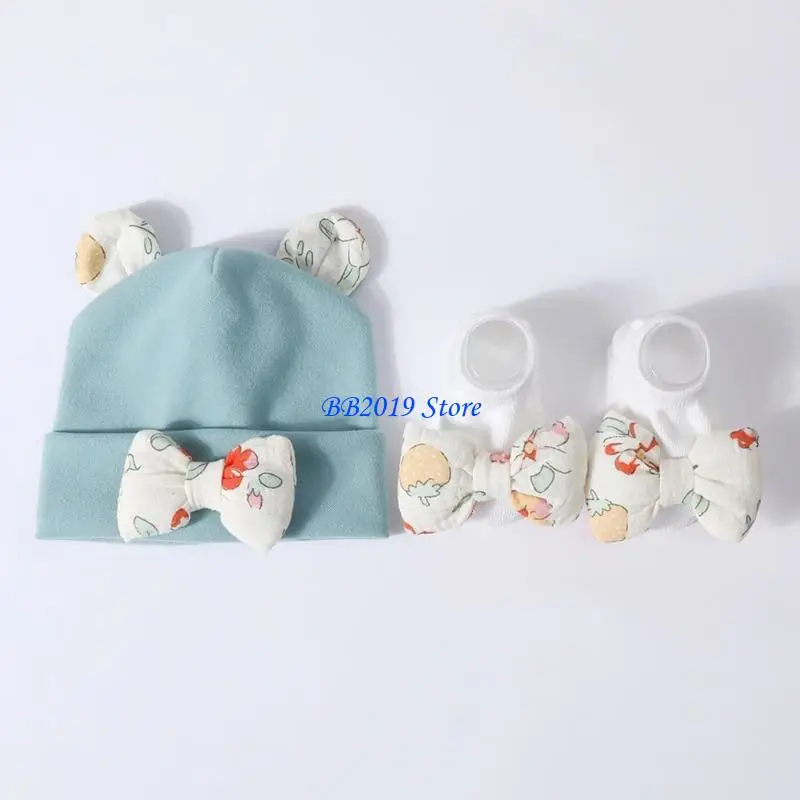 Q0KB Sophisticated Baby Cap Socks Smooth Fabric Fashionable Toddler Hat for Home
