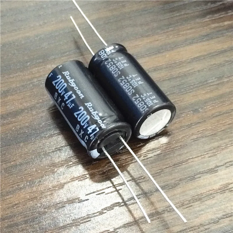 5 pces/50 pces 47uf 200v rubycon bxc 12.5x25mm alta ondulação corrente longa vida 200v47uf alumínio capacitores eletrolíticos