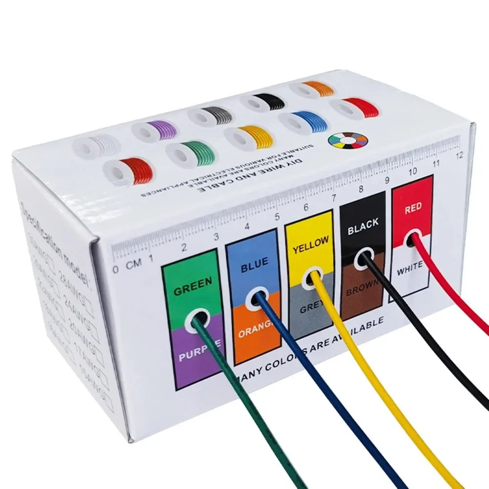

PVC Insulated Wire Electronic Cable Internal Connections Flexible Wire Generous Length Red Blue Yellow Green Black