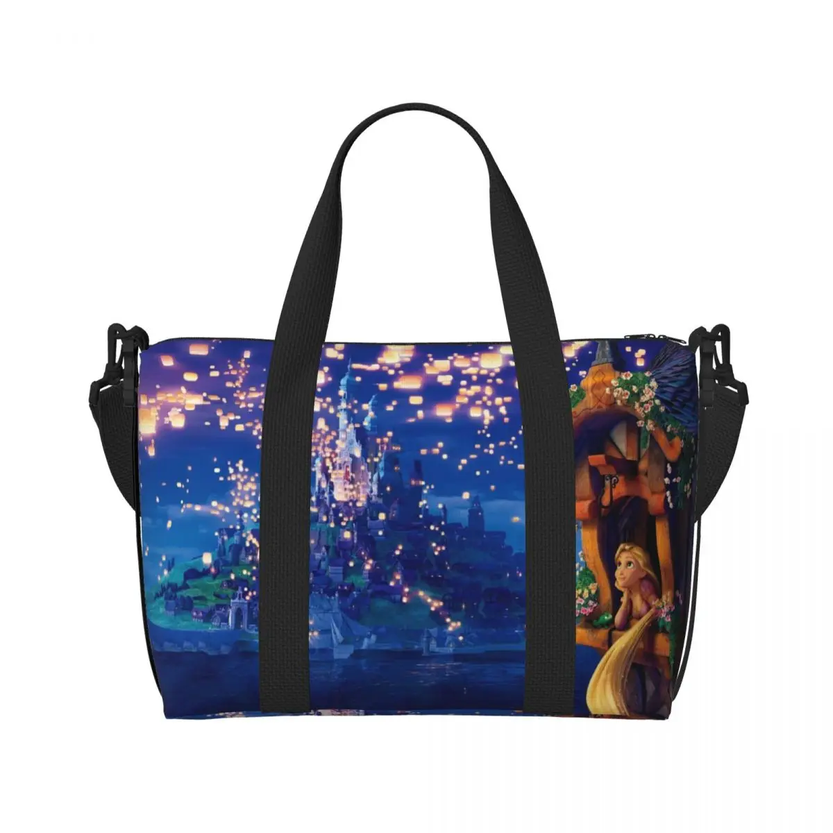 Custom Wallpaper Tangled Beach Tote Bag for Women Extra Large Gym Carry On Travel Shopping Bags