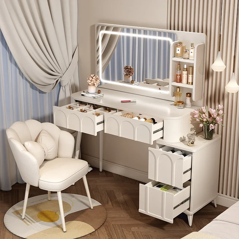 Bedroom Modern Dressing Table Makeup Mirror Luxury Drawer Dressing Table Storage Girls Comoda Pra Quarto Bedroom Furniture