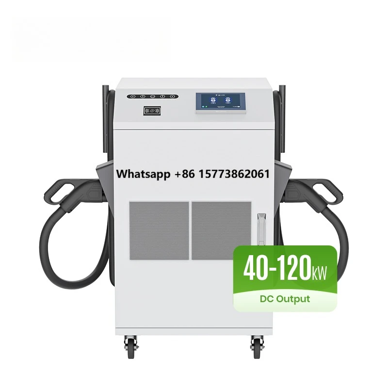 New Commercial 60kW Fast DC EV Charger CCS1 CCS2 GBT Chademo Mobile Charging Station with TUV CE