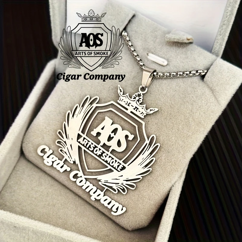 Custom Company Club Logo Necklace Custom Men's 304L Stainless Steel Necklace Employee Member High-end Powerful Gift Anti Allergy