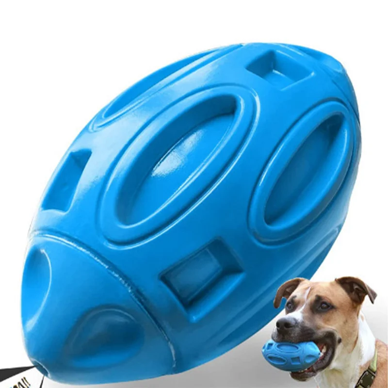 Pet Toy Ball, Rugby Shape, A Dog Chew Ball That Can Make a Sound Suitable Have Grinding Teeth For Dog, For Medium And Large Dogs