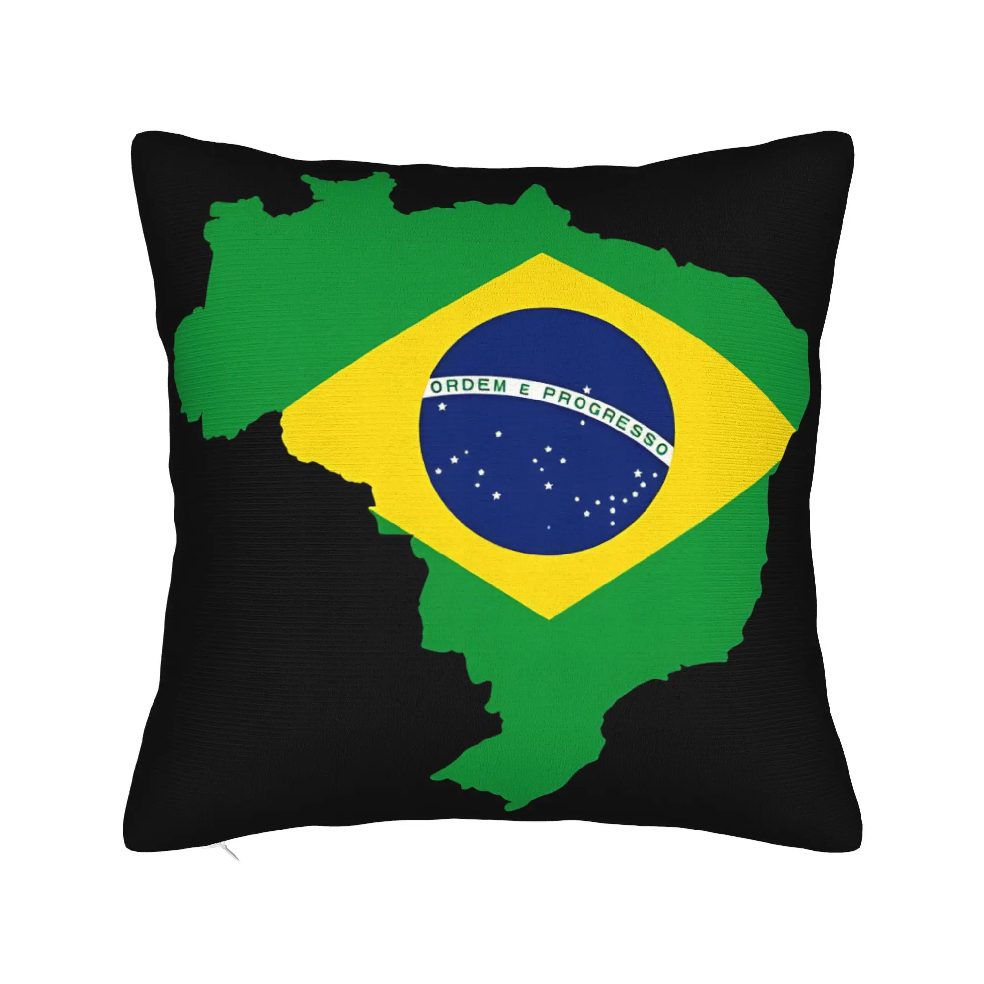 Brazil Map Heritage Pillow Cover  Morden Pillow Case For Office Car Home Decor Soft Pillowcases Gift Idea