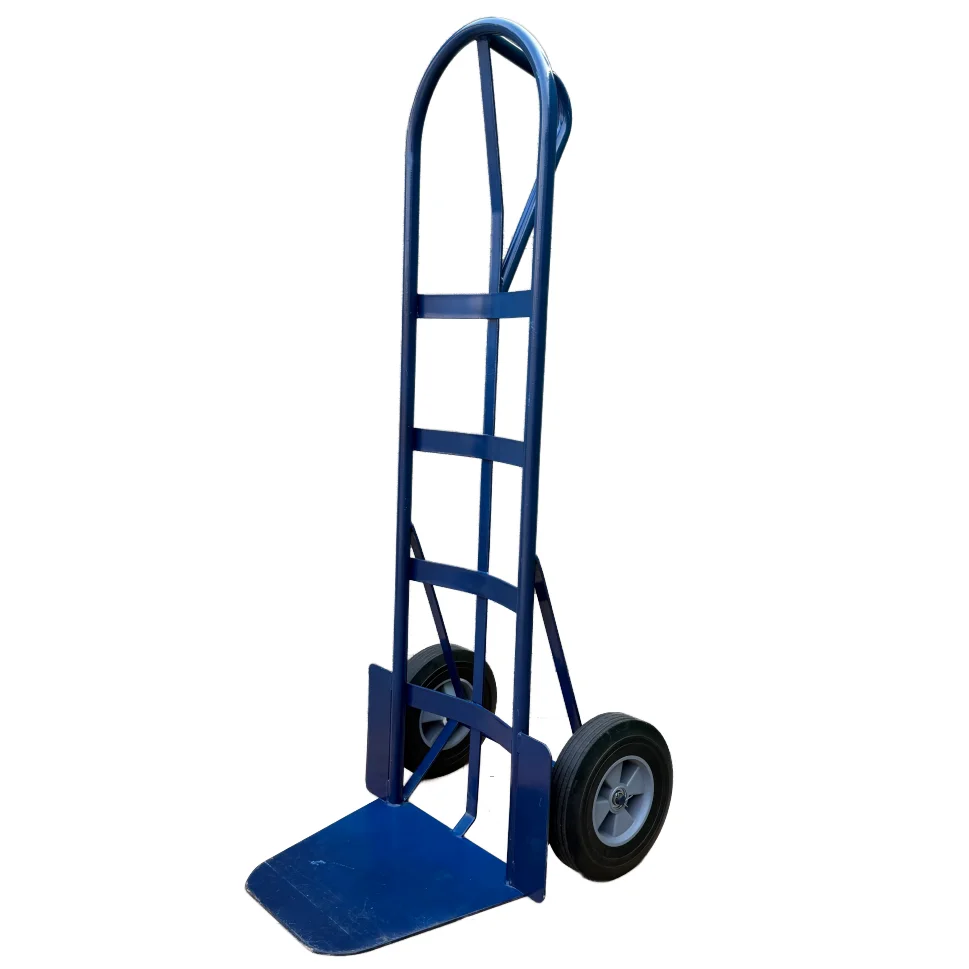 

Прочная железная тележка с увеличенной нижней платформой и круглой ручкой