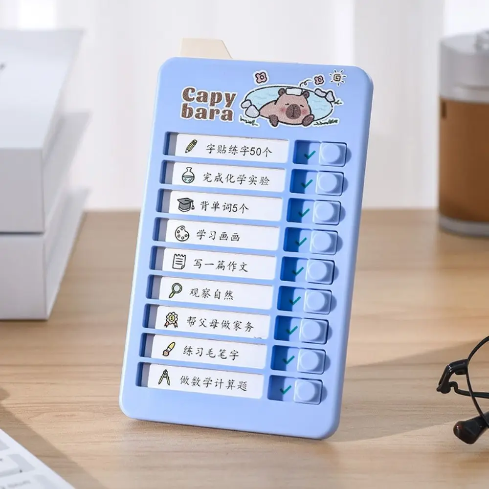 Detachable Good Habit Punch Card Panda Cartoon Daily Task Planning Board Schedule Memo Capybara Self-discipline Punch Card