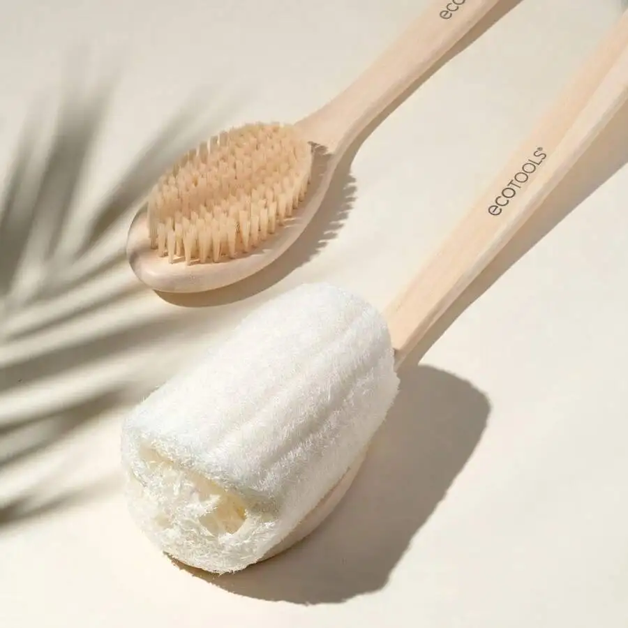 

Long Handle Bath Brush With Nylon Bristles For Exfoliating Back And Hard To Reach Areas