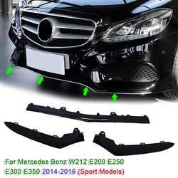 3pcs/set Car Front Bumper Lip Spoiler Splitters for Mercedes Benz W212 E200 E250 E300 E350 2014-2016 (Sport Models)