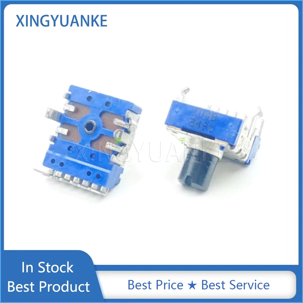 1Pcs/Lot RK14 Type Duplex B100K Center Positioning Amplifier Mixer Volume Potentiometer B104 Single Row 7-Pin D Shaft Length 8mm