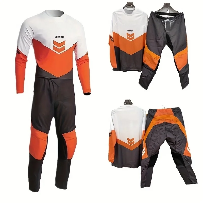 2026 orange motorcycle riding suit racing suit suitable for both men and women, long sleeved and long pants combination set