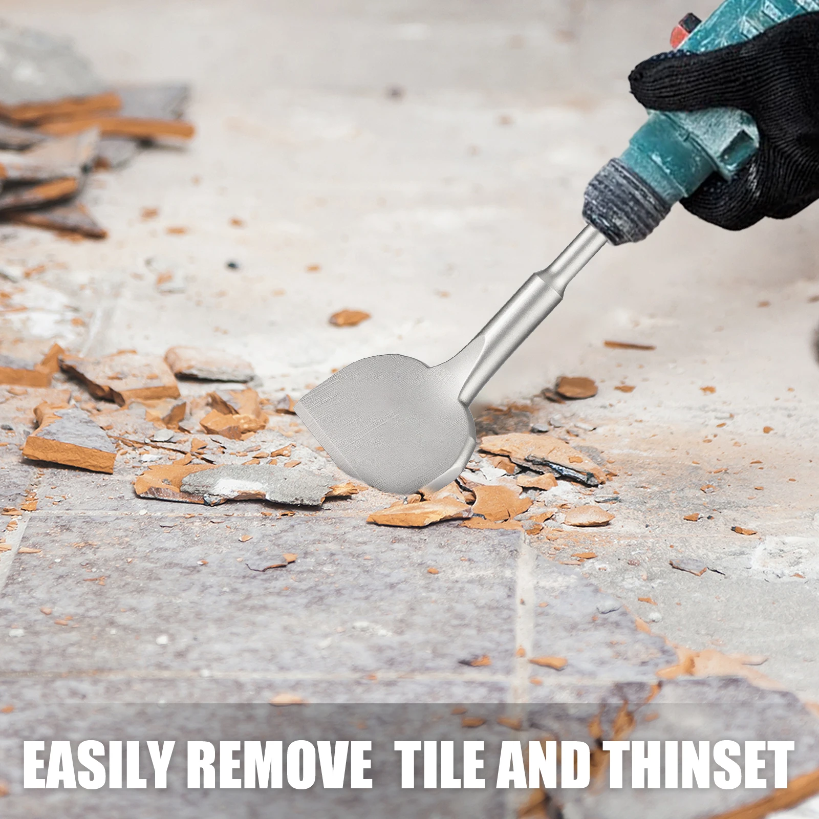 Versery 1PC SDS PLUS Electric Hammer Chisel Round Shank Tile Shovel Wall Concrete Impact Drill Elbow Widening Drill Bit