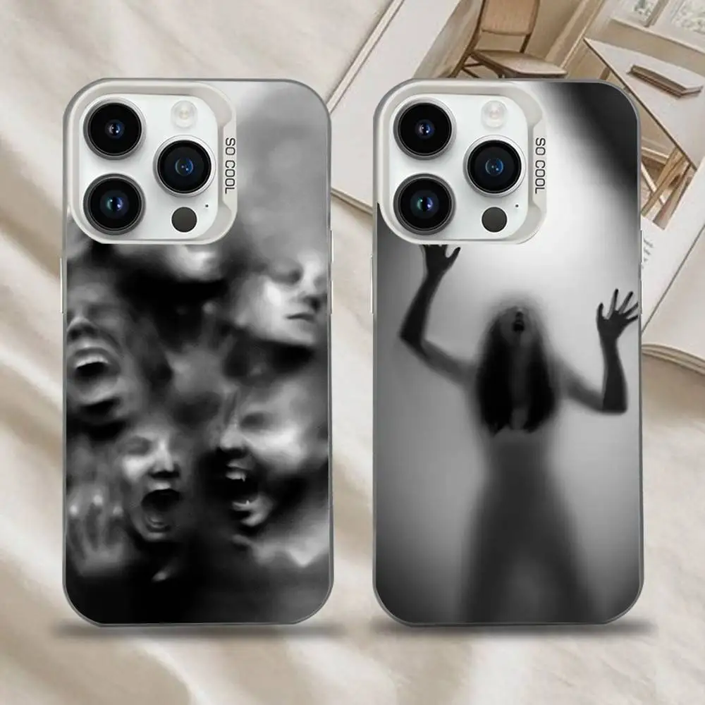 

Struggling Shadow Phone Case For iPhone 16,15,14,13,12,11,Mini,Pro,SE,MAX White Matte Shockproof Cover