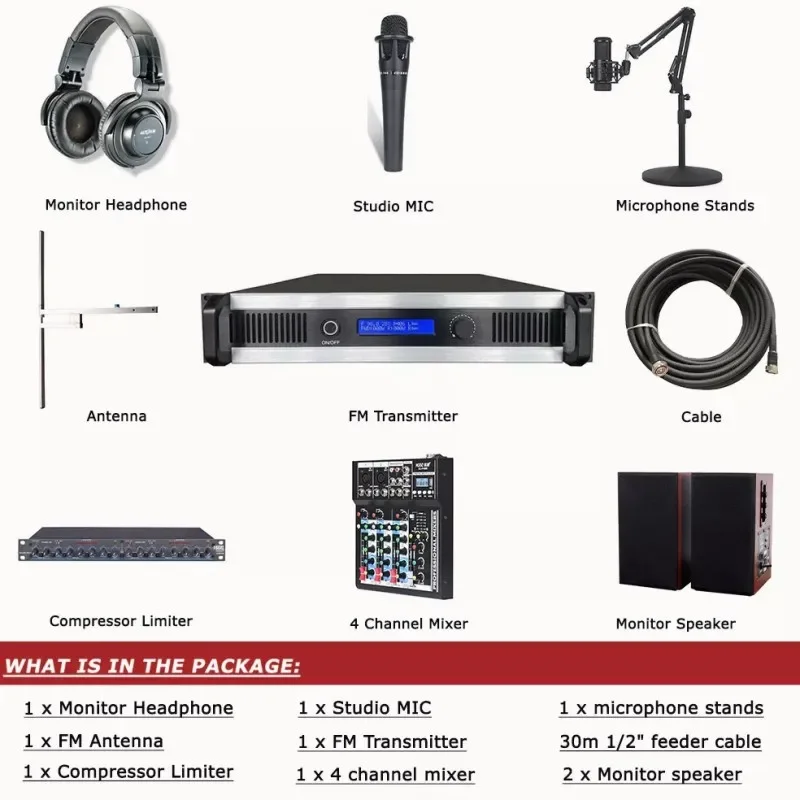 Station Radio Fm 1kw Radio Station Equipment Complete Fm Transmitter 1000w