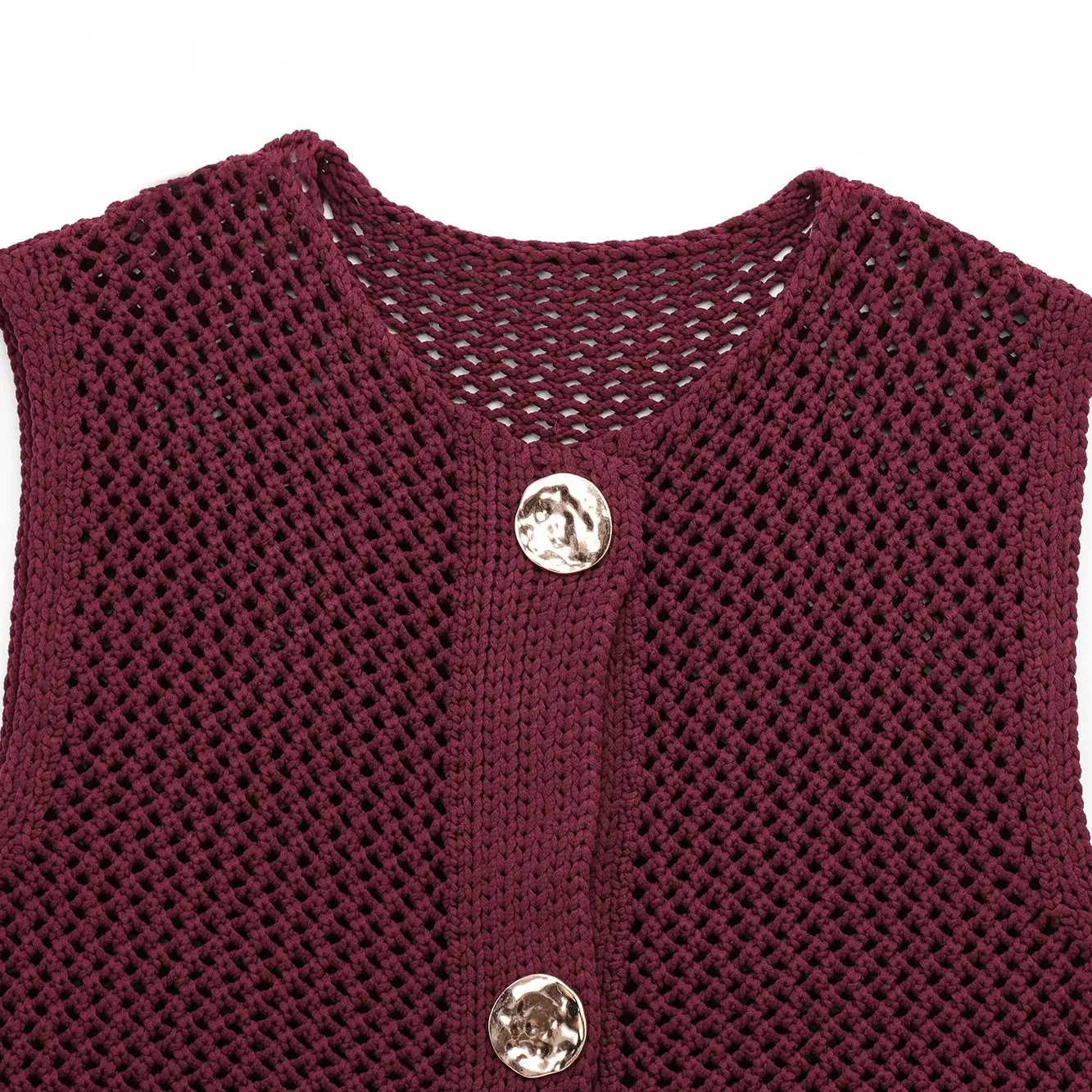 Blusa Fena de Moda Tricotada JNLEAOG, Gola Redonda, Botão Único, Cor Pura, Fibra de Poliéster, Novo Estilo de Outono