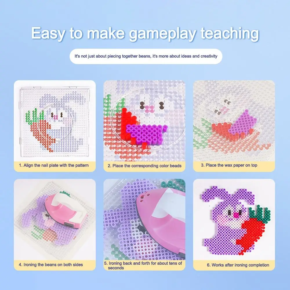 New High Quality 5mm Bean Board Hama Beads Tool Handmade Fuse Beads Pegboards Clear Heat Resistant Plastic Beads Boards Children