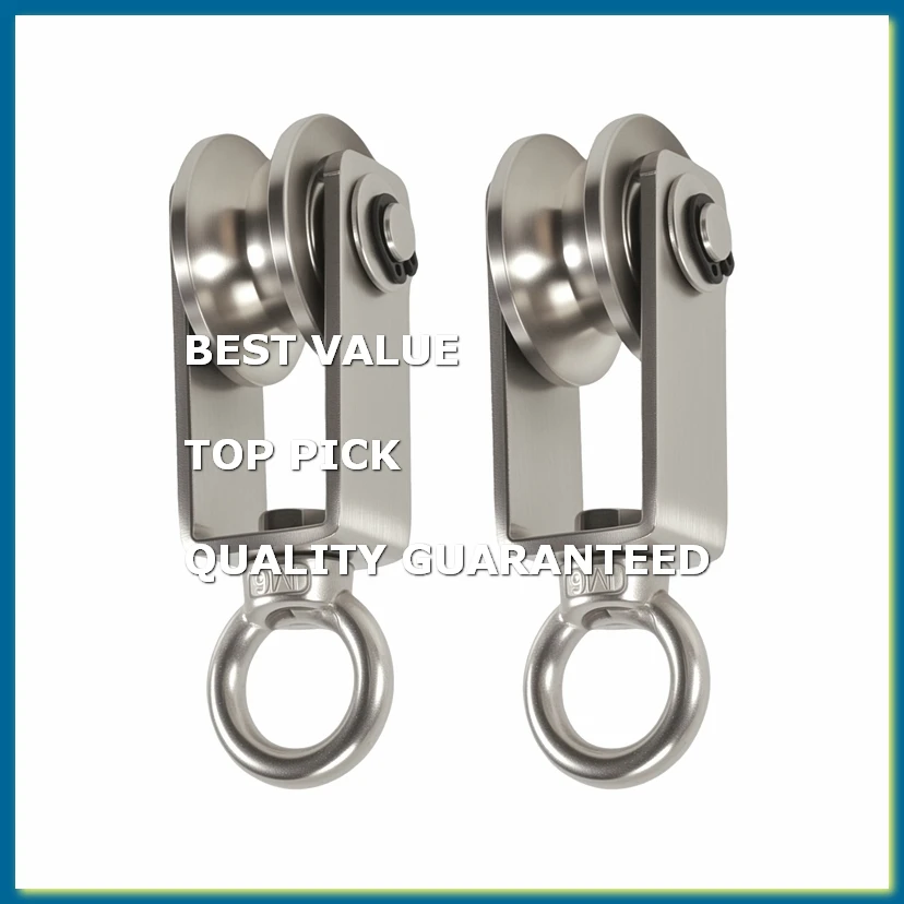Cable Pulley Wheel Stainless Steel Swivel Pulley Block Silence Rotation Traction Wheel for System Lifting Gym 2Pcs