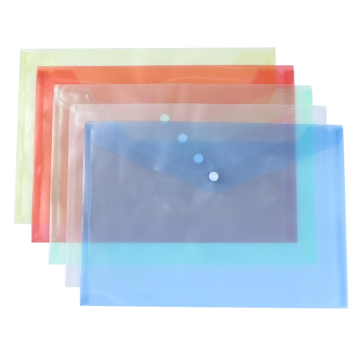 24pcs Transparent Thick Plastic Document Bag File Folder With Zipper For Papers Magazines Business Receipts Portable Organizer