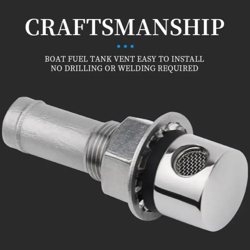 Boat Fuel Vent Marine Grade 316 Stainless Steel Fuel Gas Tank Vent Hardware with Gasket Flush Mount