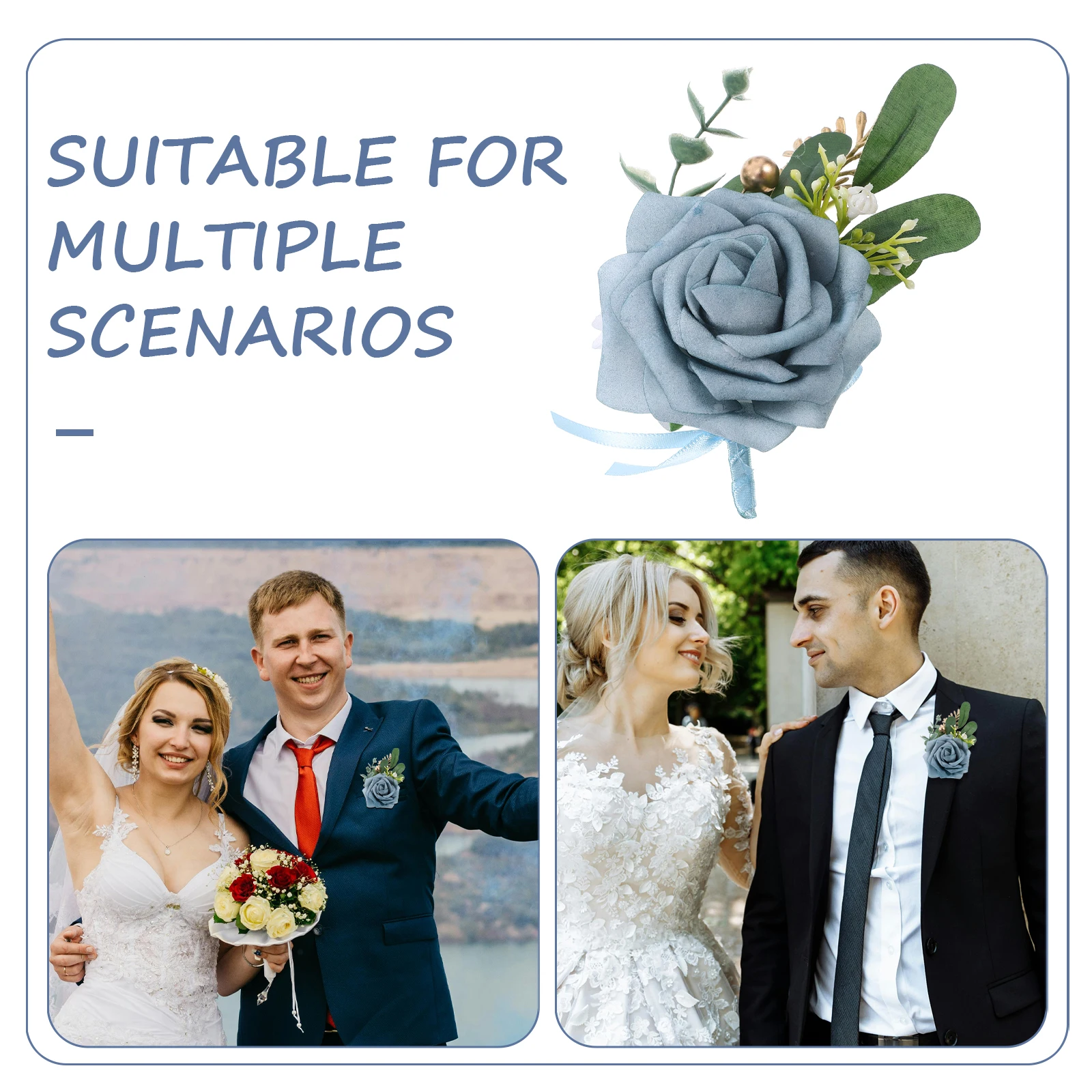 

Simulated Corsage Wedding Boutonniere Groom Suit Decoration Bridal Party Accessory Bridesmaid Artificial Flower Toy