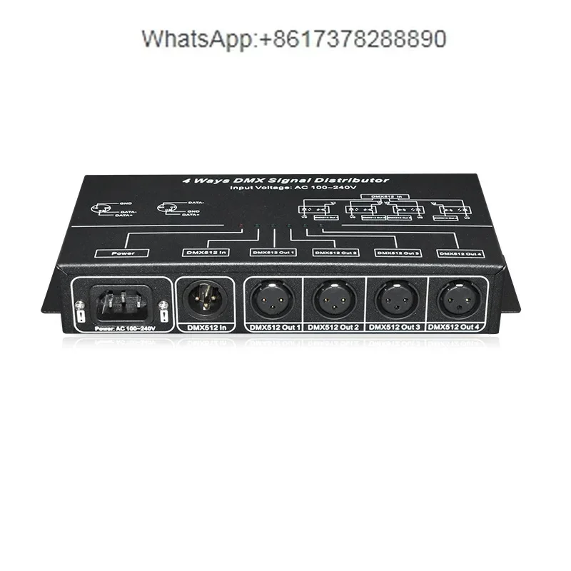 High voltage 4/8 dmx512 sub-control signal amplifier, photoelectric isolation stage lighting equipment signal distributor