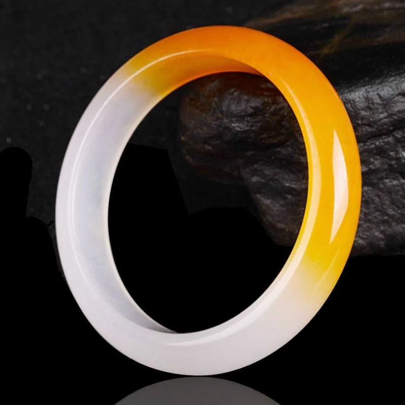 Quartzite Half White Half Yellow Bracelet for Women