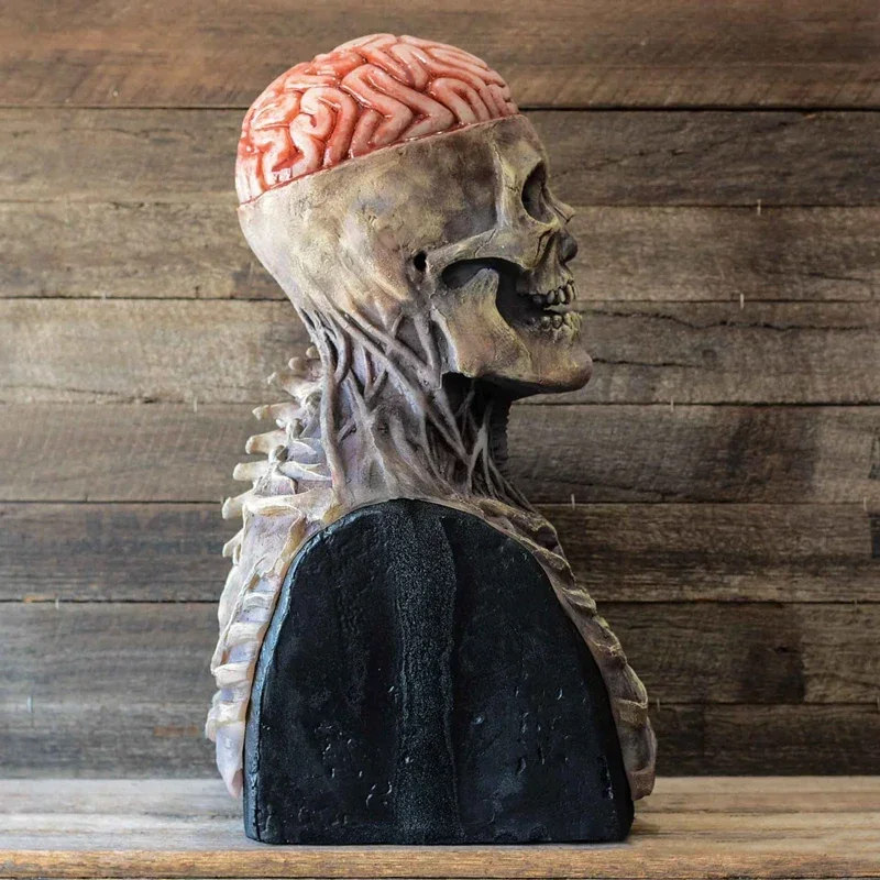 2024 Skeleton 3D Movable Creature Mask Hat Halloween Horror Mask Party Cosplay Props Silicone Full Cap Skeleton Hat