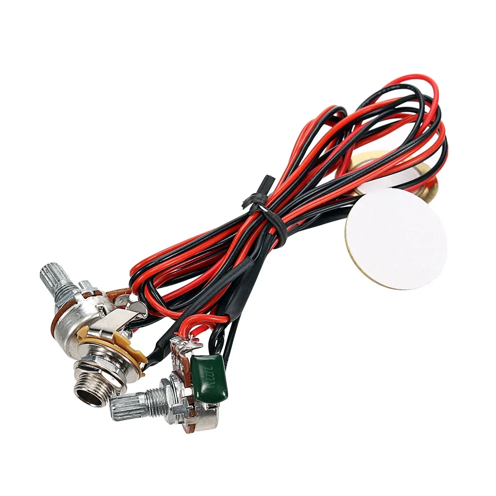 ‌Dual Sensor Piezo Pickup for Guitar/Ukulele with Volume & Tone Control - 6.35mm Output‌