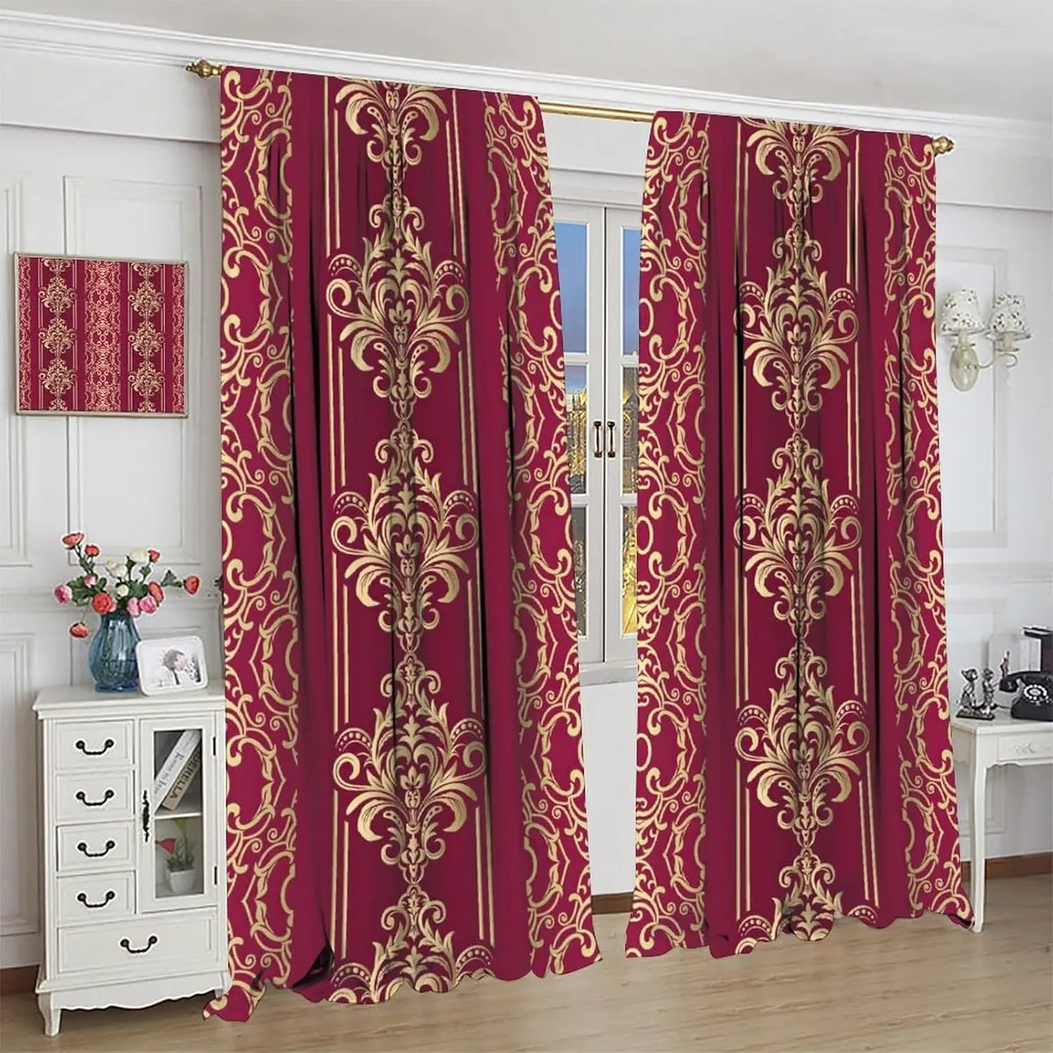 Abstract Damask Bla…