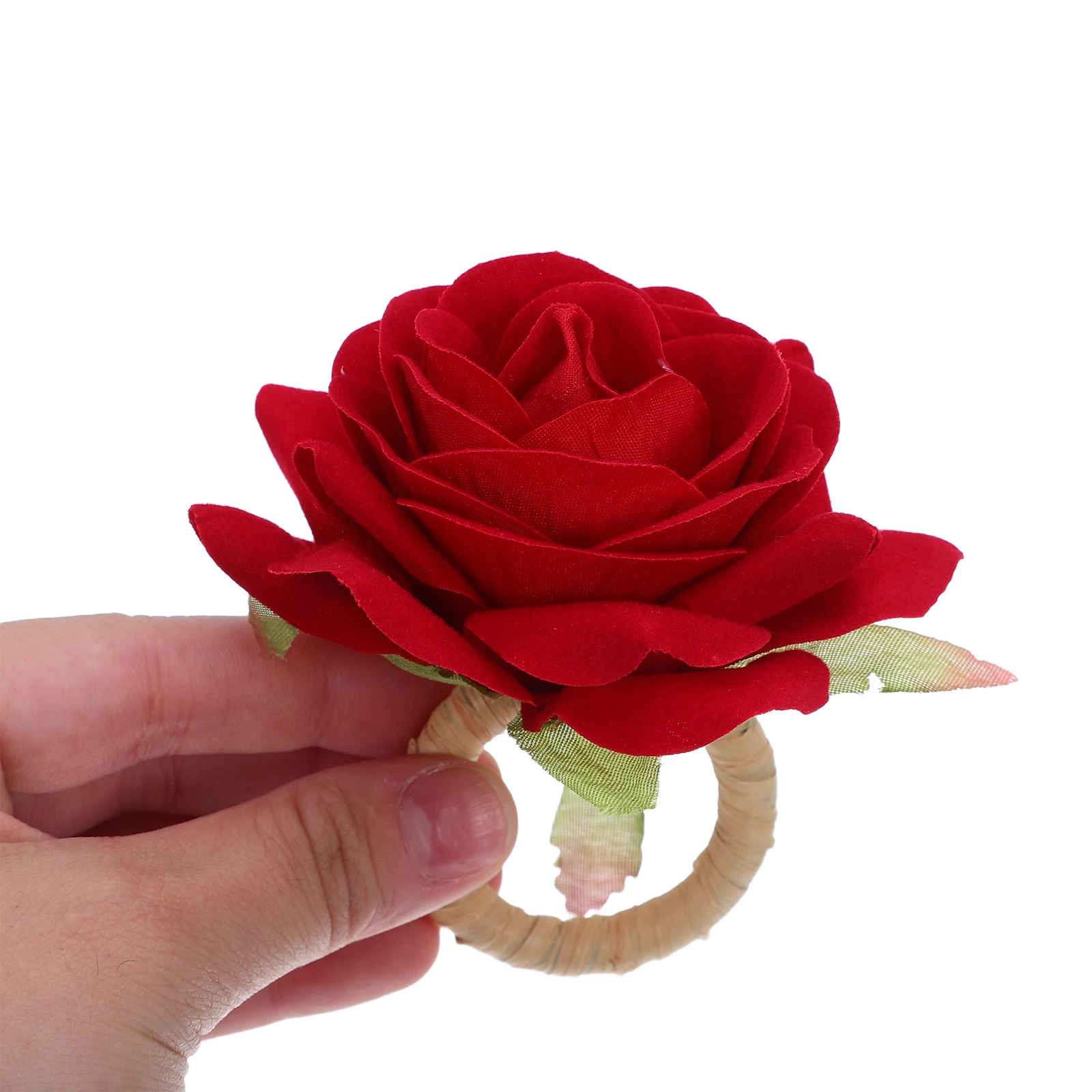

Rose Napkin Buckle Artificial Flower Rings Banquet Handcraft Birthday Holder Holiday