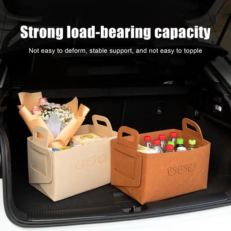 Collapsible Trunk Storage Organizer Car Storage Bag With Handle Sturdy Trunk Storage Organizer Convenient Multifunctional