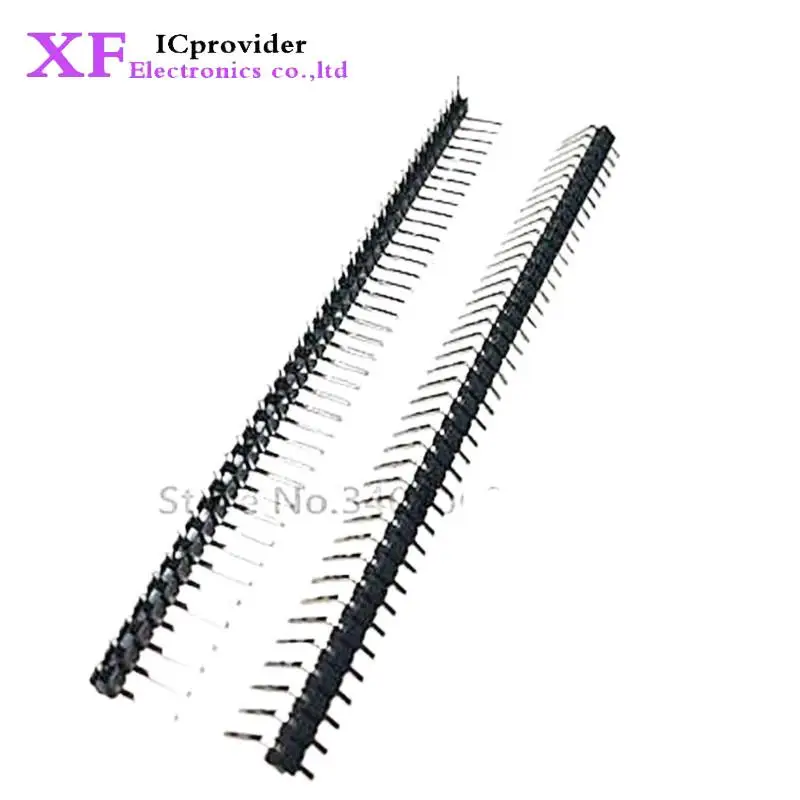 10pcs 1x 40 Pin 2.54 mm Right Angle Single Row Pin Header Male 90 degrees Needle Connector