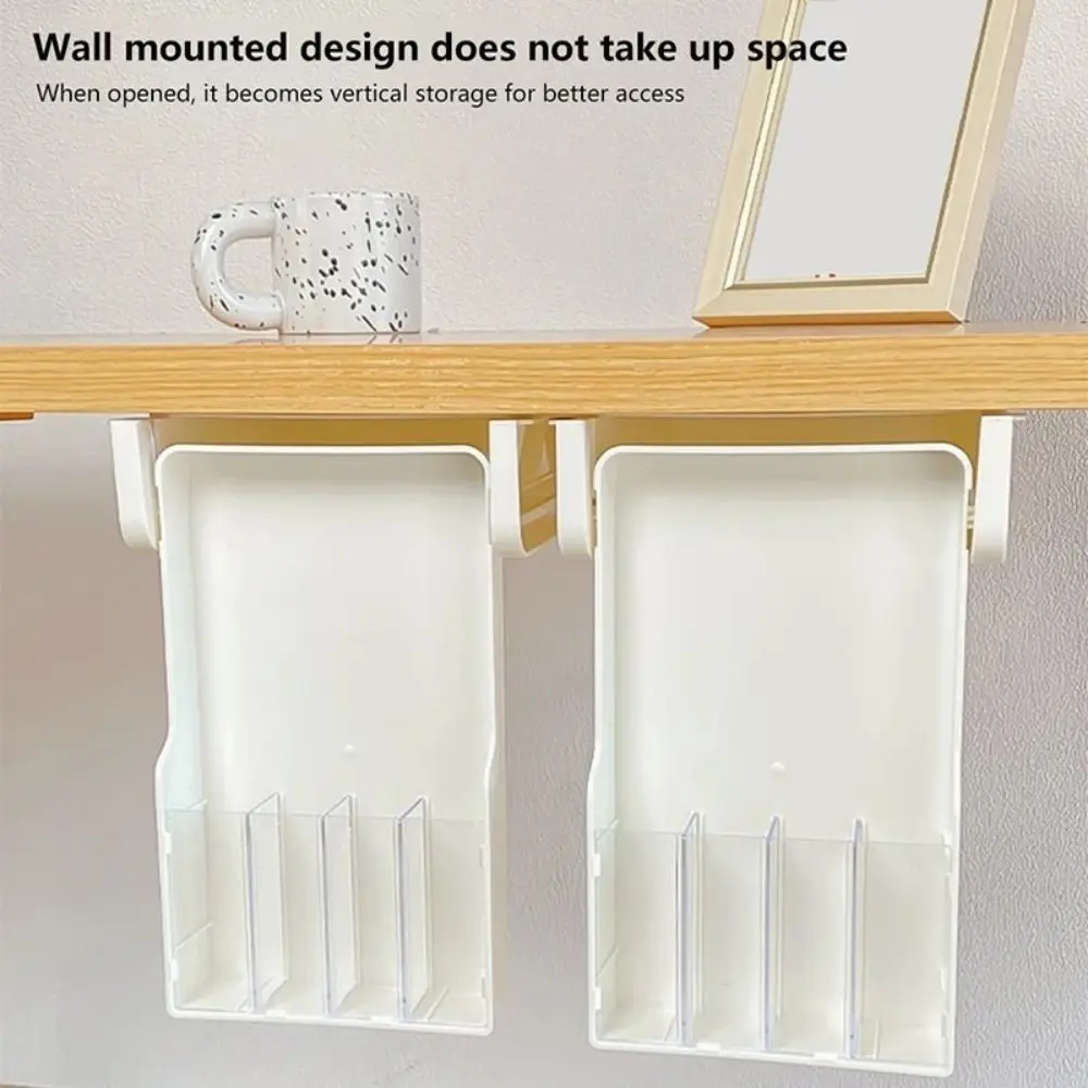 Self-Adhesive Under Table Drawer Slide Out Adjustable Table Bottom Organizer Shelf Easy To Install Large Capacity