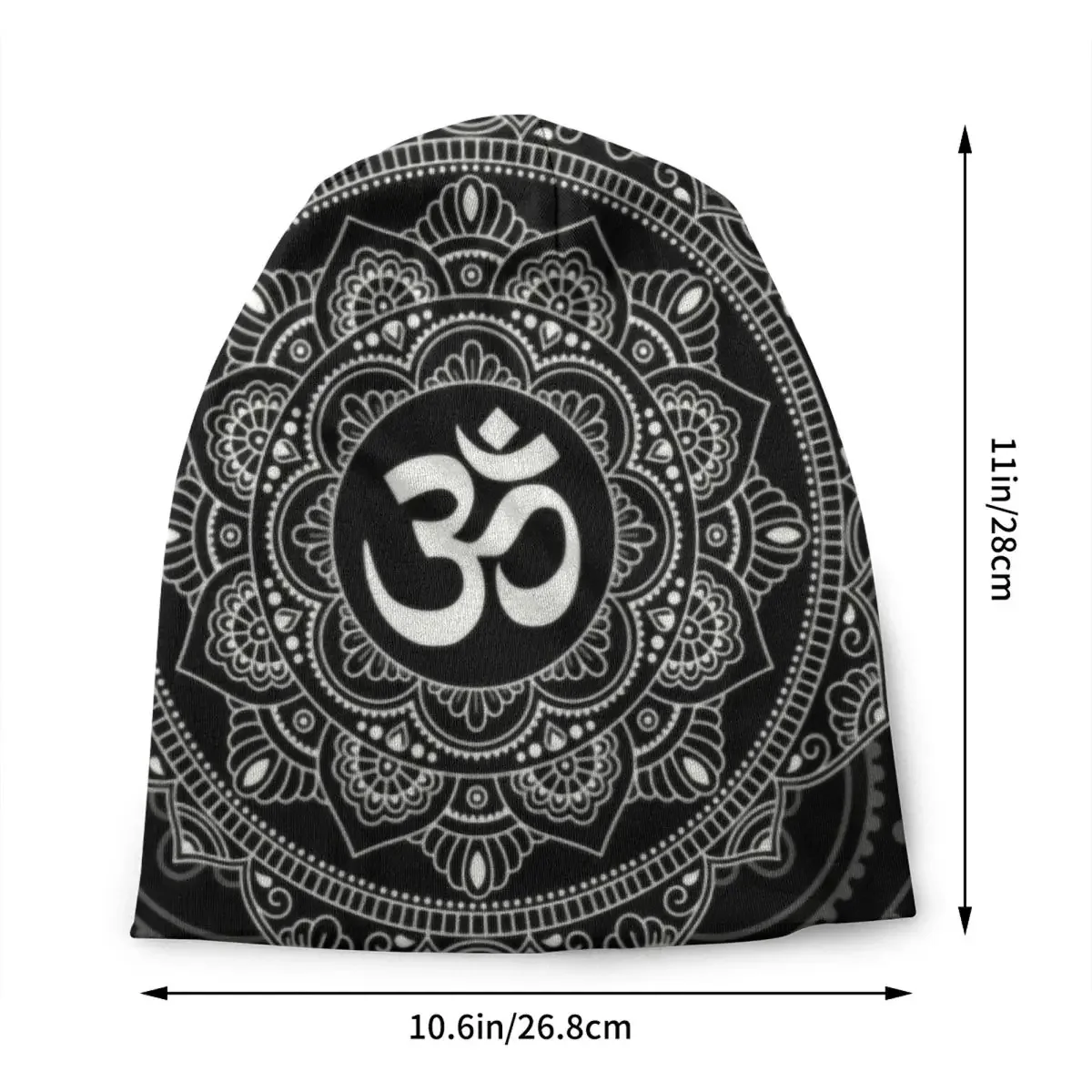 Om Mandala Skullies Beanies Caps Unisex Winter Warm Knitted Hat Adult Buddhism Aum Yoga Meditation Bonnet Hats Outdoor Ski Cap